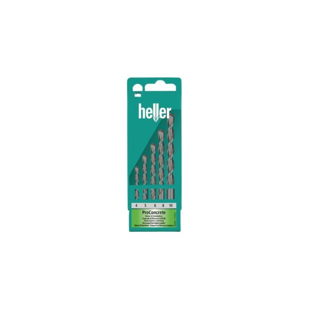 HELLER Concrete/stone drill set ISO5468 5-part diameter 4 / 5 / 6 / 8 / 10 mm