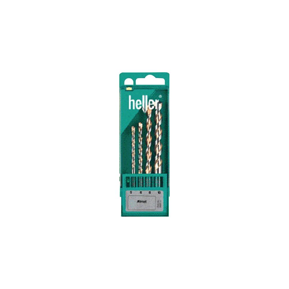 HELLER Universal drill set Allmat 4-part diameter 5, 6, 8, 10 mm round shank
