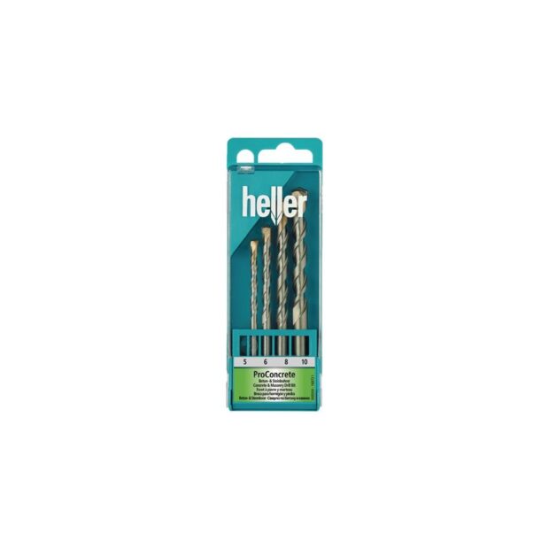 HELLER Concrete/stone drill set ISO5468 4-part diameter 5 / 6 / 8 / 10 mm