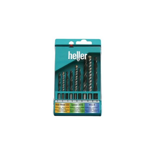 HELLER Universal drill set  9-part metal, wood and stone drill