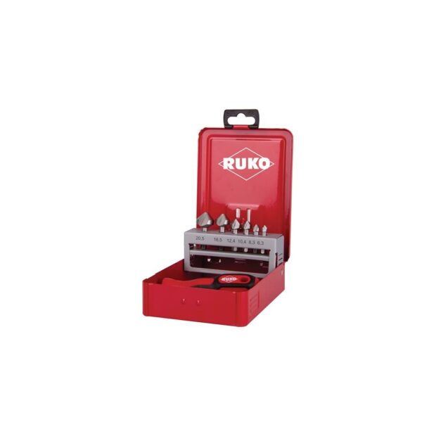 RUKO Countersink bit set  7-part size 6.3-20.5 mm 90 deg HSS metal box