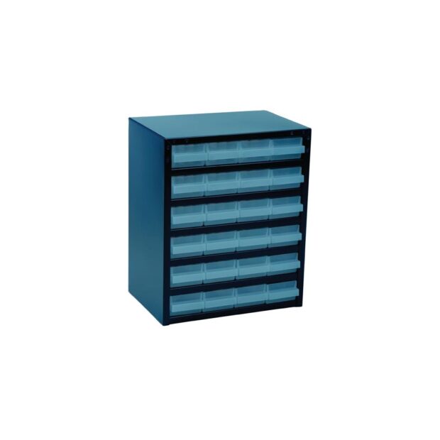 RAACO Small parts storage unit  W357xD255xH435 mm galvanised sheet steel, 24 drawers polypropylene, anthracite