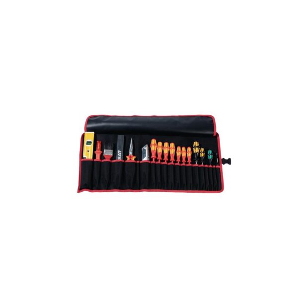 PARAT Tool roll  20 compartments W740xH330mm nylon black/red