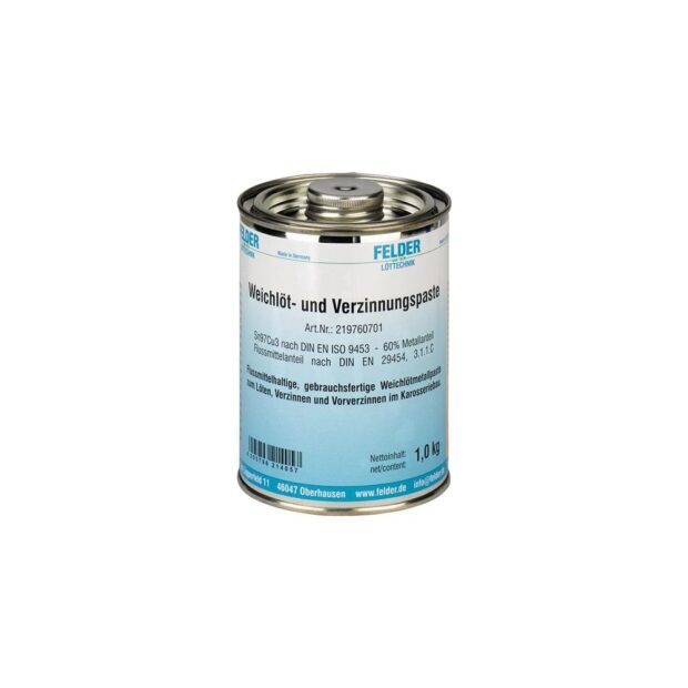 FELDER Soft soldering and tin-coating paste  230-250 degC 1 kg S-Sn97Cu3