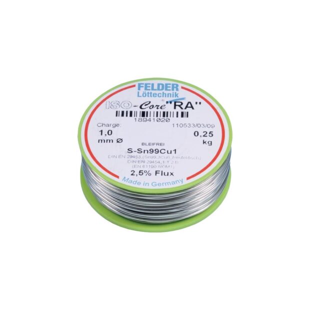 FELDER Solder wire ISO-Core® RA 1.5 mm 250 g S-Sn99Cu1