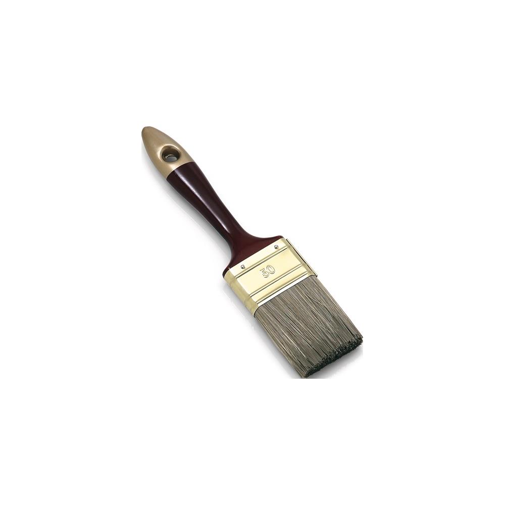 Glaze brush 1 inch 25 mm dark mixed bristles, brass tradesmen