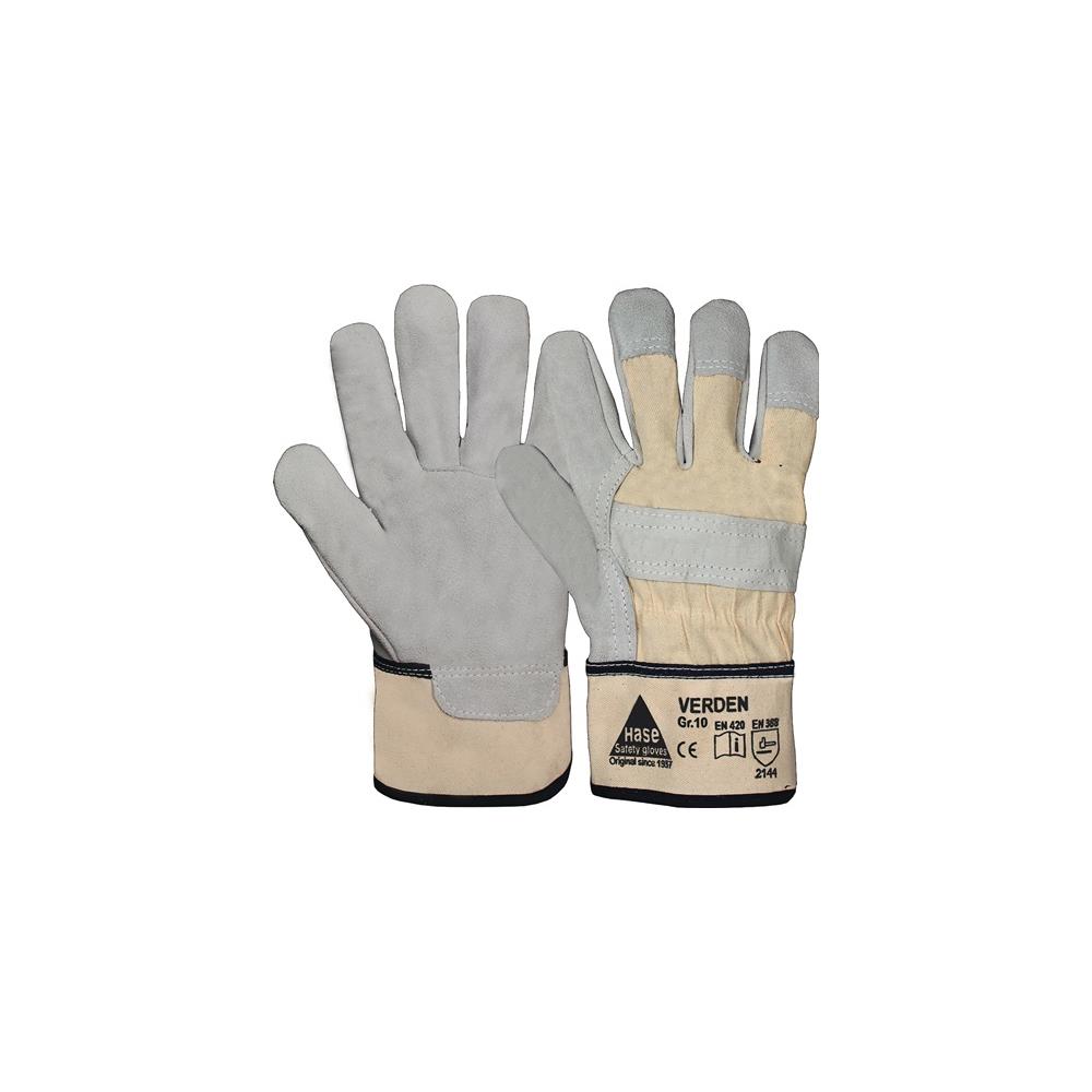 HASE Glove Verden size 10 grey/natural split cowhide EN 388 PPE category II