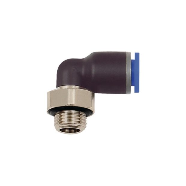 RIEGLER L push-in threaded connection blue series external thread G 1/4 inch AF 17 mm with O-ring, rotating cylindrical 8 mm