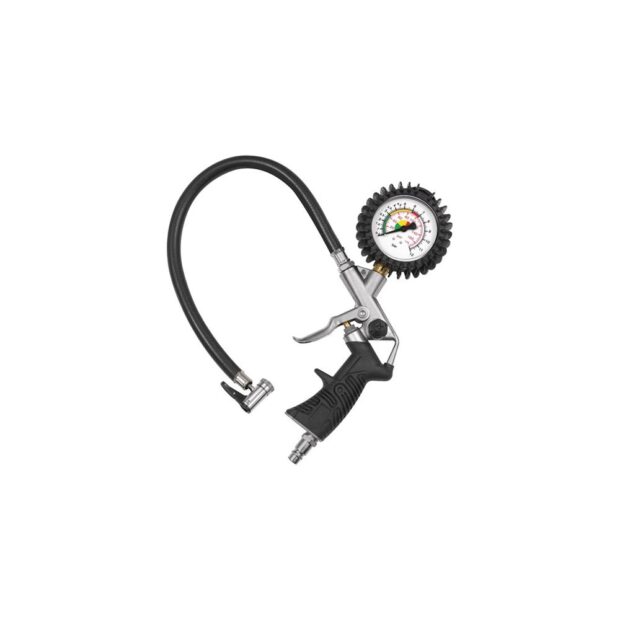 RIEGLER Hand tyre inflator pressure gauge standard design uncalibrated, with lever plug DN 7.2