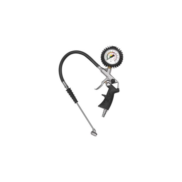 RIEGLER Hand tyre inflator pressure gauge standard design uncalibrated, with service station plug DN 7.2