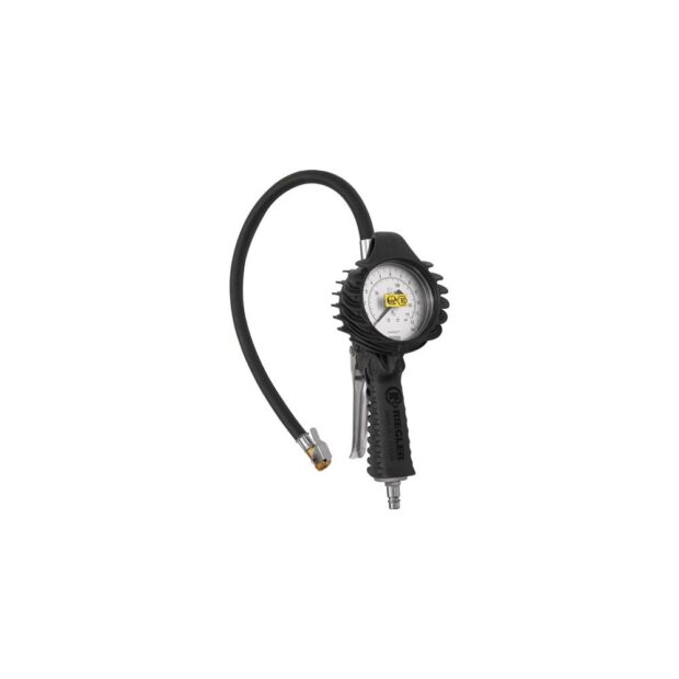 RIEGLER Hand tyre inflator pressure gauge standard design calibrated, with temporary plug DN 7.2