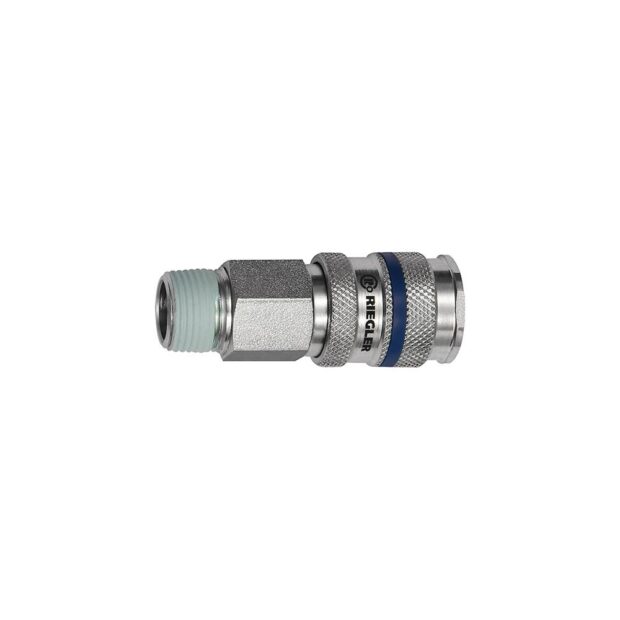 RIEGLER Quick-lock coupling  DN 7.8 external thread steel thread R 3/8 16.66 mm