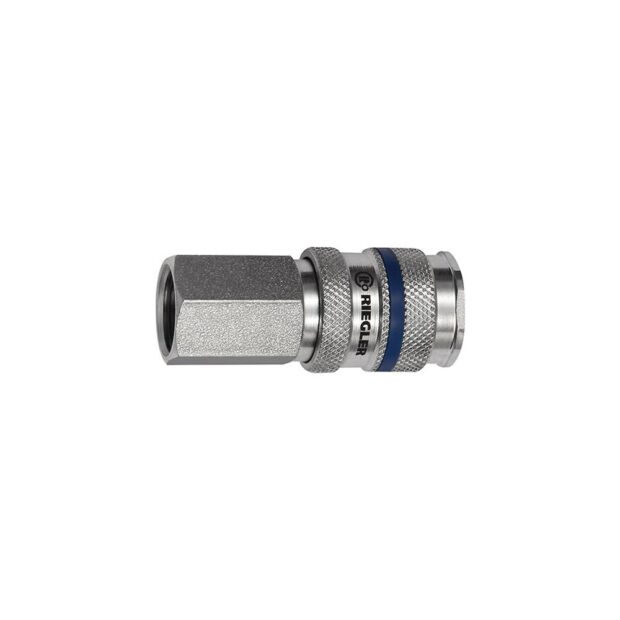 RIEGLER Quick-lock coupling  DN 7.8 internal thread steel thread G 1/2 18.63 mm