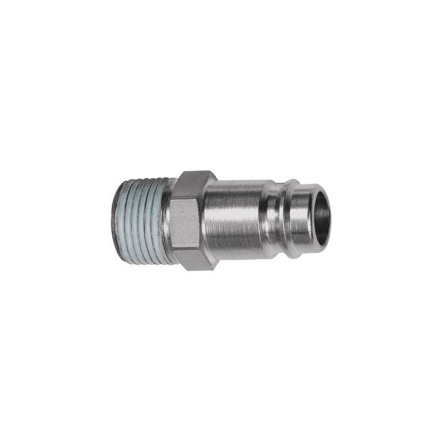 RIEGLER Push-fit nipple  hardened steel /nickel-plated plug DN 10 external thread R 1/4 inch