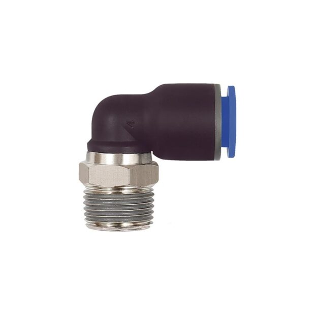 RIEGLER L push-in threaded connection blue series external thread R 1/4 inch AF 14 mm with thread coating, rotating, tapered 6 mm