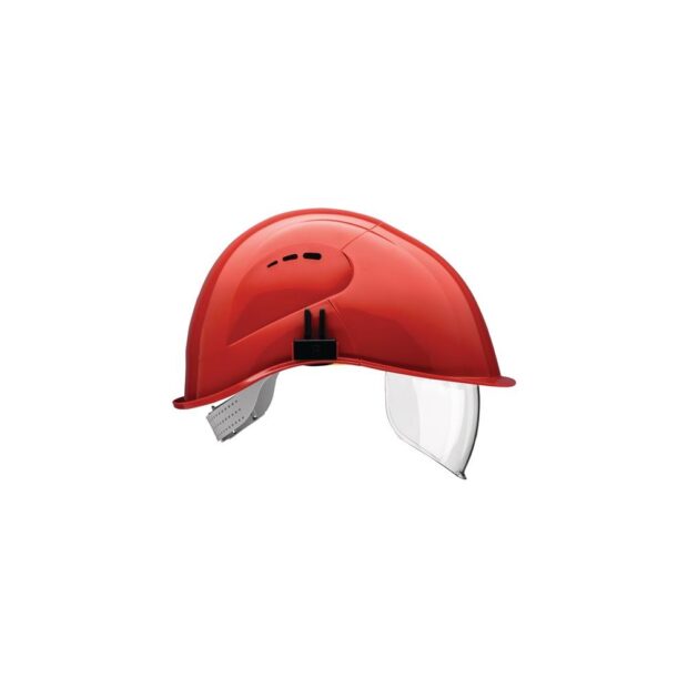 VOSS Safety helmet VisorLight carmine red polyethylene EN 397