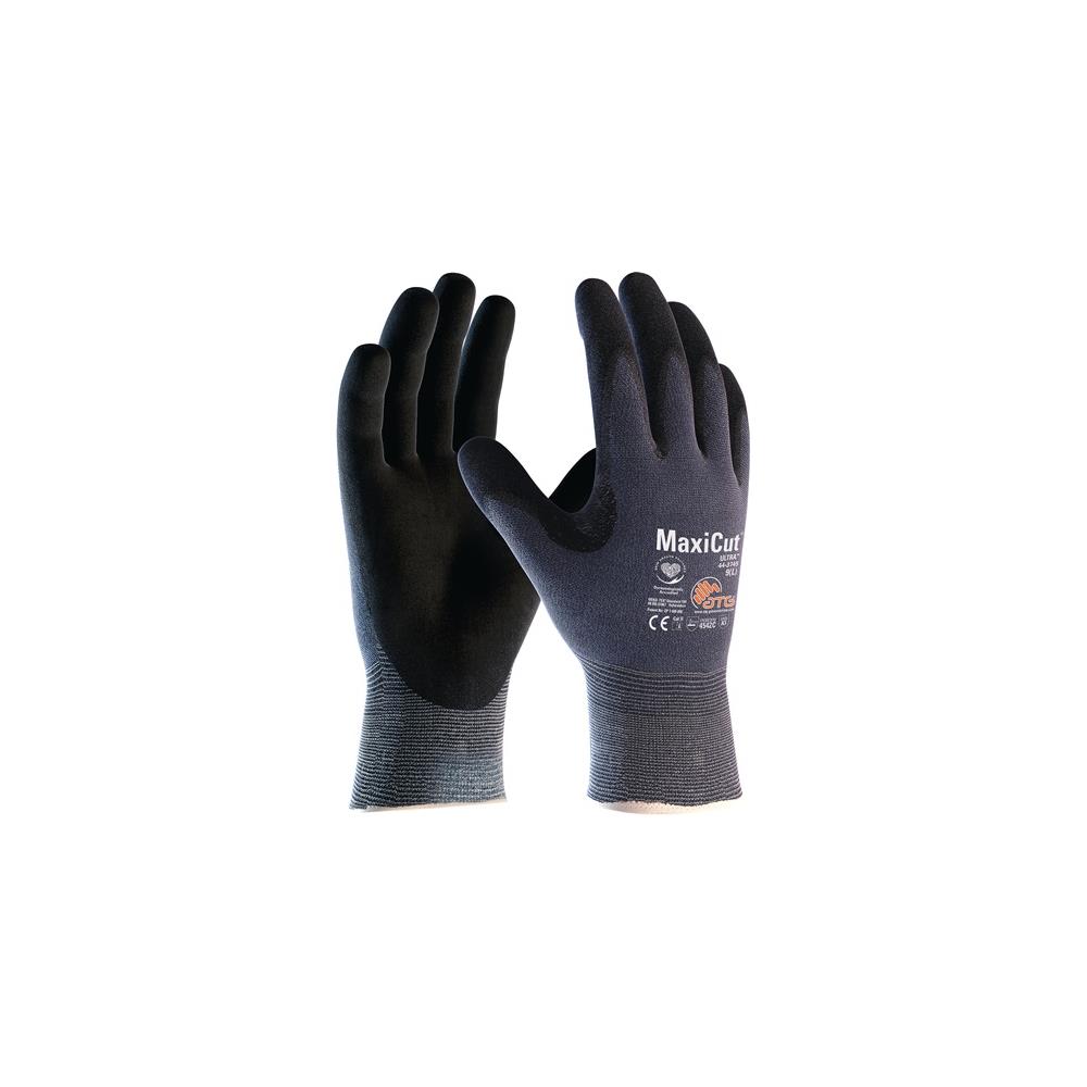 ATG Cut-resistant glove MaxiCut Ultra 44-3745HCT size 8 blue/black EN 388 PPE category II nylon/glass fibre/UHMWPE
