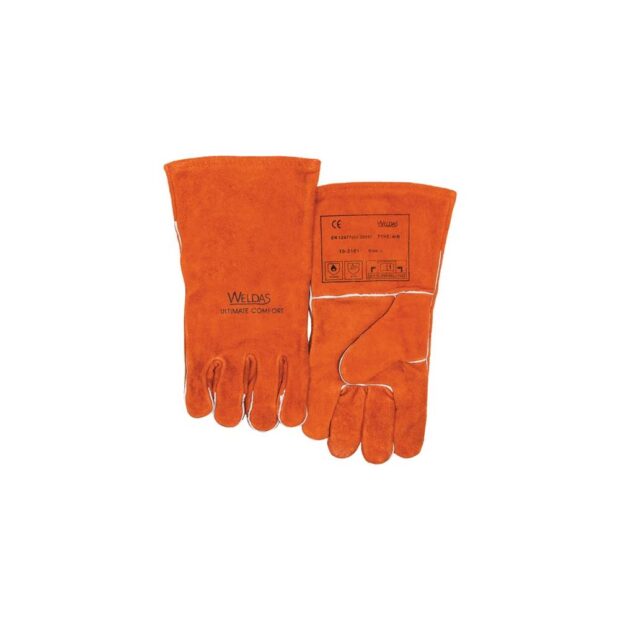 WELDAS Welder's glove  size XL (9.5) red Split cowhide EN 388, EN 12477 PPE category II