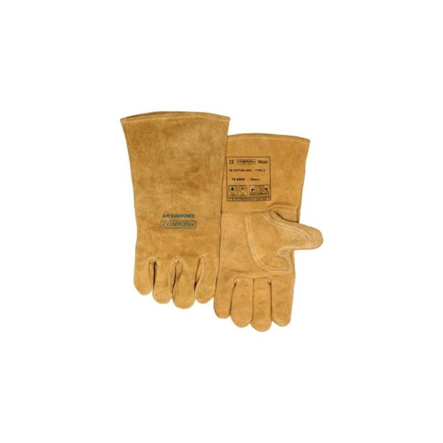 WELDAS Welder's glove Bucktan size XL (9.5) yellow split cowhide EN 388, EN 12477, EN 1149-2