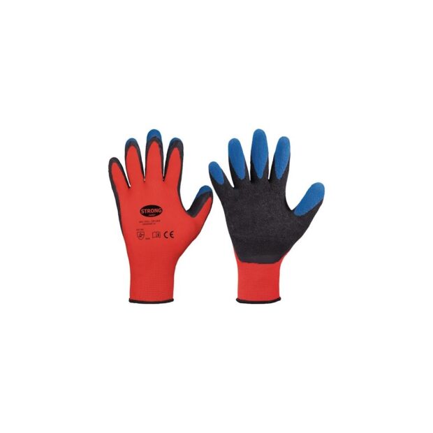 STRONGHAND Glove Tip Grip size 10 red/black/blue