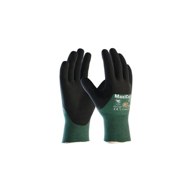 ATG Cut-resistant glove MaxiCut®Oil 44-305 size 9 green/black EN 388 PPE category II UHMWPE/glass fib./nyl./polyester/spandex