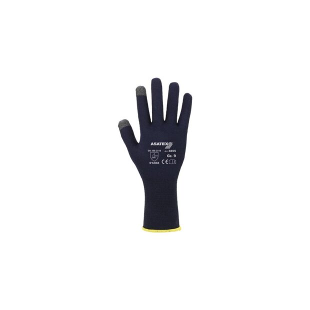 ASATEX Smartphone fine knit glove for smartphones and touchscreens size 8 dark blue Backing: Cotton, elastane EN 388 PPE category II