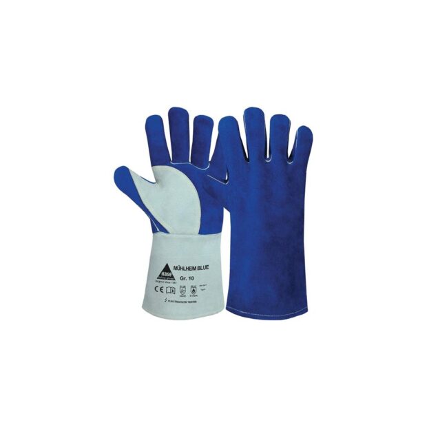 HASE Welder's glove Mühlheim Blue size 12 blue/grey Split cowhide EN 388, EN 12477 PPE category II