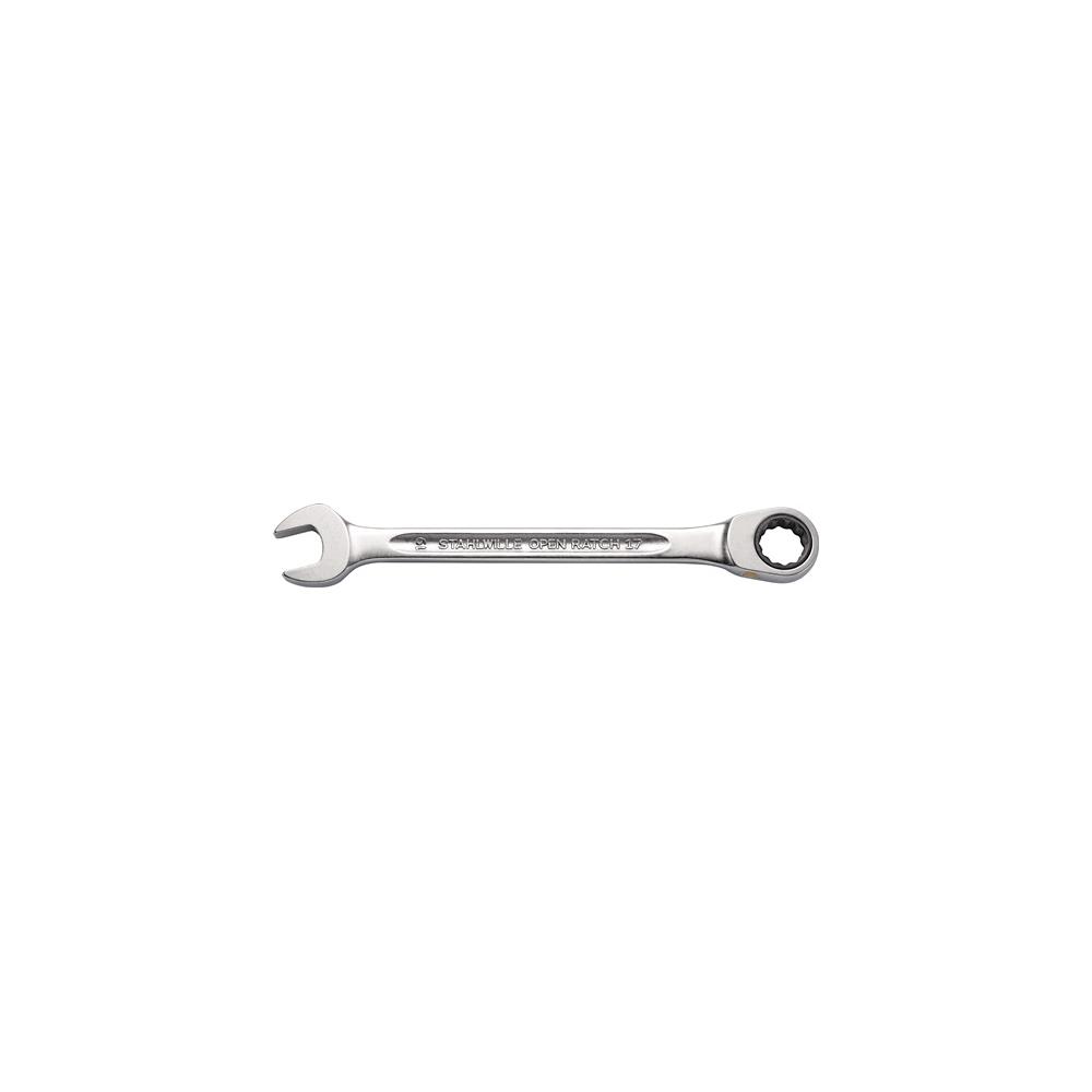 STAHLWILLE Open-end ring ratchet spanner 17F width across flats 19 mm length 252 mm