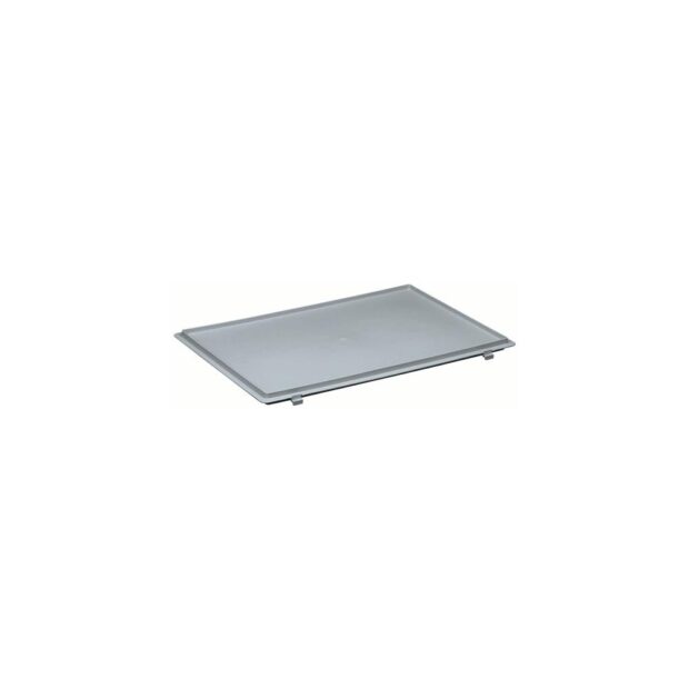 LOCKWEILER Hinged cover  polypropylene length 600 x width 400 mm grey for stackable transport containers