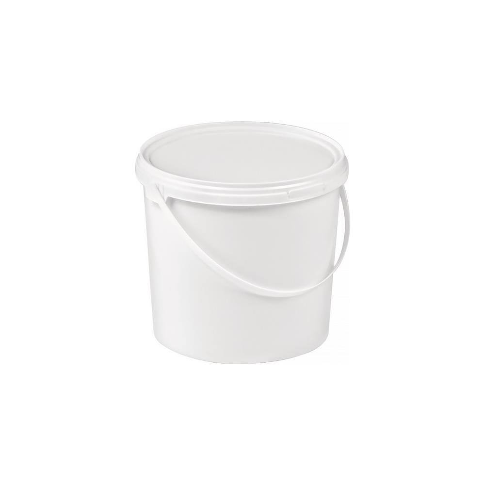FACH-PAK Germany GmbH Bucket 5 l plastic, food-grade, white with bow handle and fitted cover dm 188 mm height 214 mm