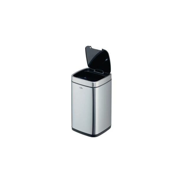 DURABLE Waste collector NO TOUCH 12L 12 l H430 mm stainless st./plastic metallic silver