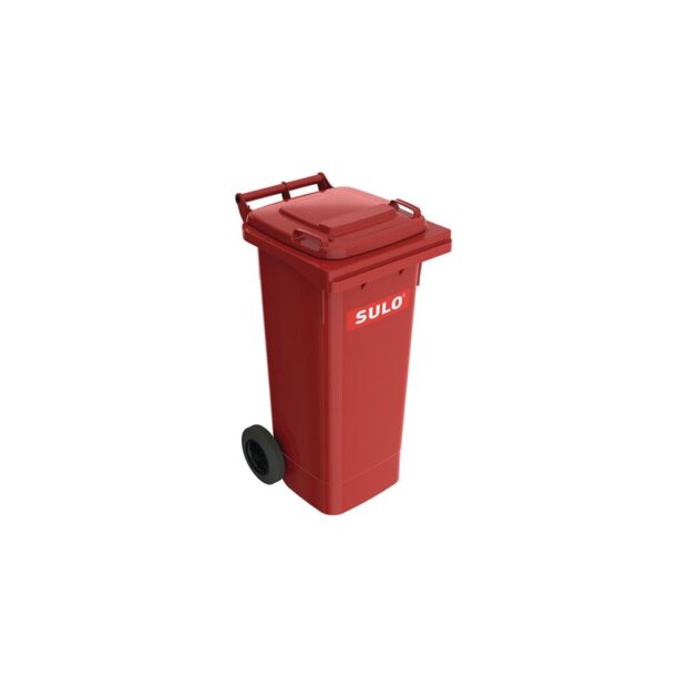 SULO Large waste container  80 l HDPE red movable, according to EN 840