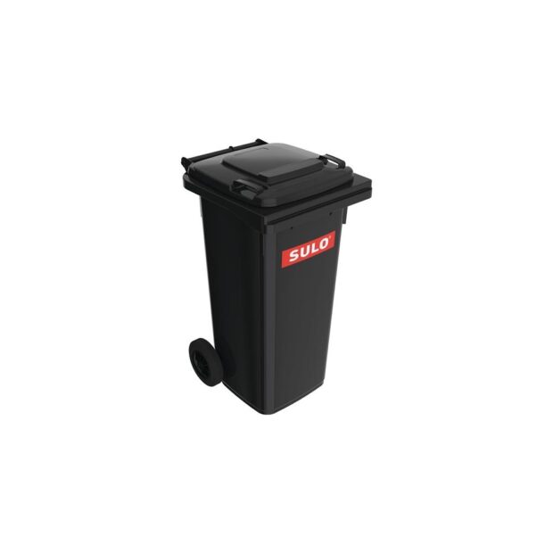 SULO Large waste container  120 l HDPE anthracite grey movable, according to EN 840