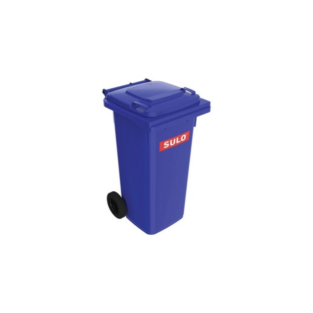 SULO Large waste container  120 l HDPE blue movable, according to EN 840