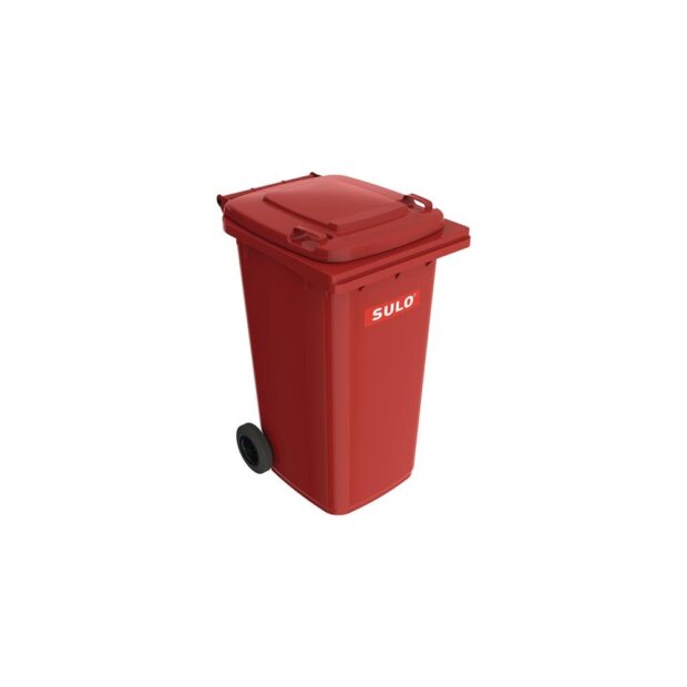 SULO Large waste container  240 l HDPE red movable, according to EN 840