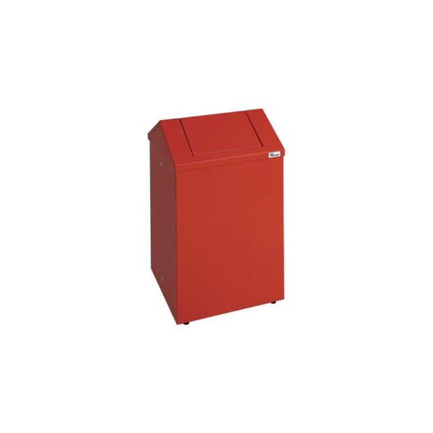 STUMPF Cotton waste container  H570xW330xD310mm flame red housing, RAL 3000 / flap flame red, RAL 3000 sheet steel