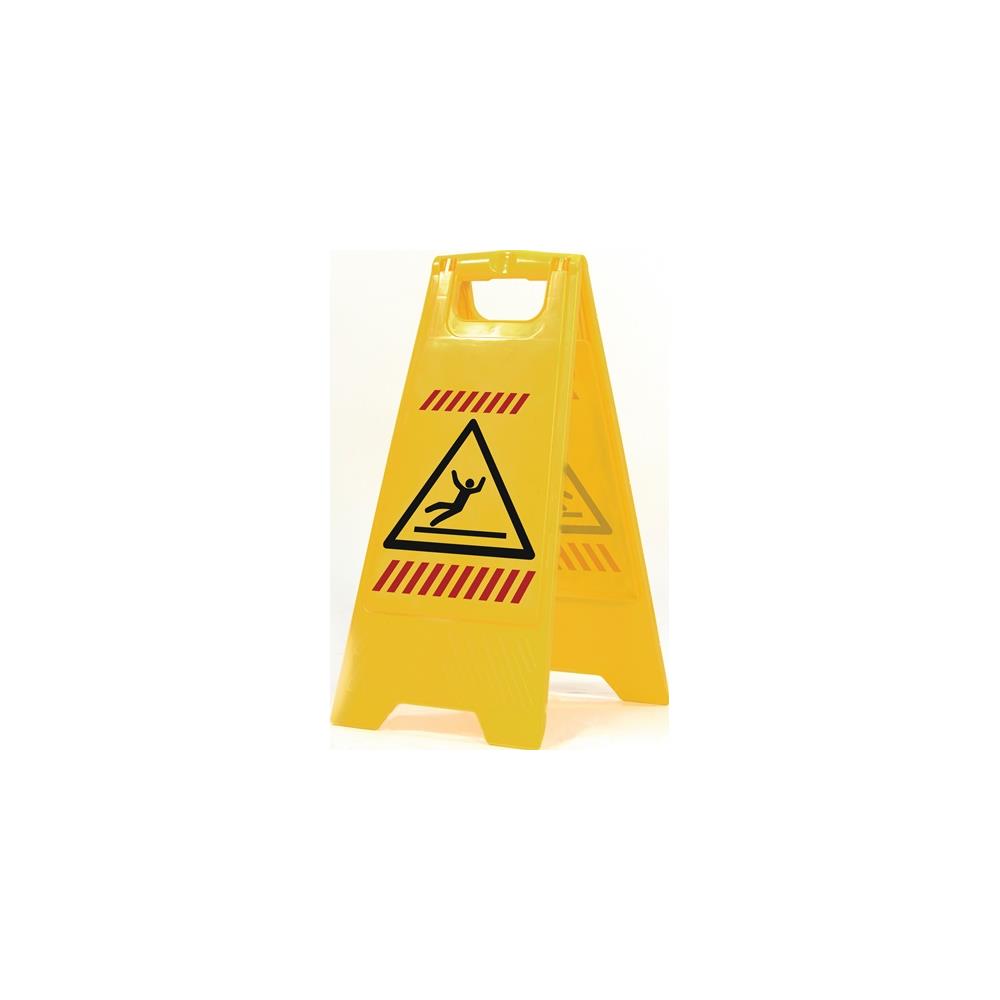 SPRINTUS Warning sign caution Slipping hazard pictogram W 300 x H 570 mm signal yellow / black/red