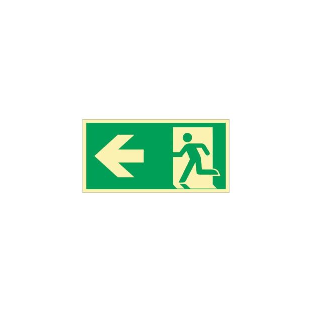 Emergency sign DIN EN ISO 7010 L297xW148 mm escape route, left film