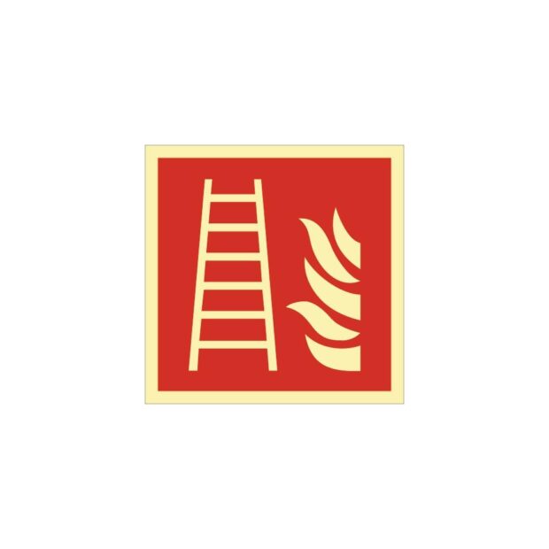 Fire safety symbol DIN EN ISO 7010 L148xW148 mm ladder film