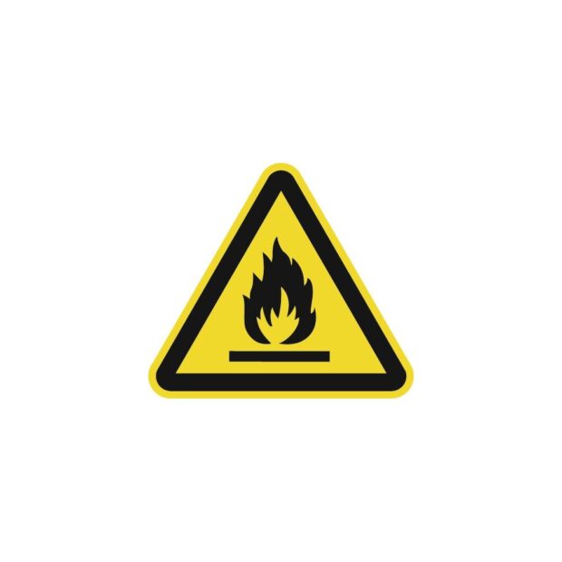 Warning symbol ASR A1.3/DIN EN ISO 7010 200 mm warning Flammable substances plastic