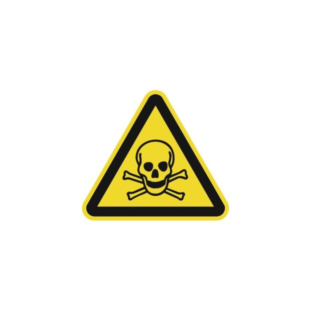 Warning symbol ASR A1.3/DIN EN ISO 7010 200 mm warning Toxic substances film