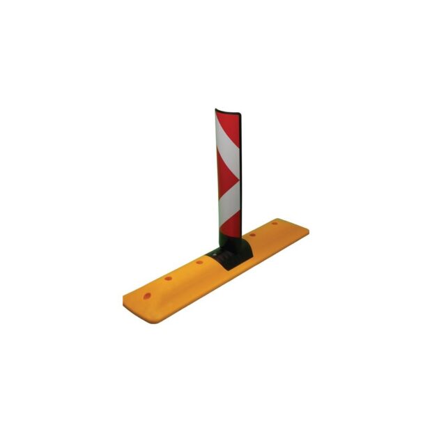 Guide barrier  L1000xW220xH650 mm PPC yellow reflecting visible signals w. RA2 film