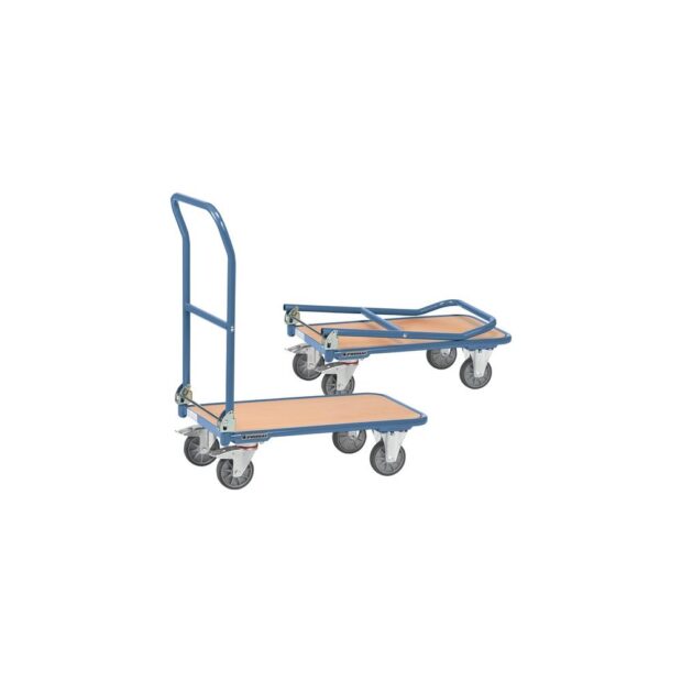 PROMAT Platform trolley  platforms L 720 x W 450 mm steel pipe pigeon blue, RAL 5014 load cap. 250 kg