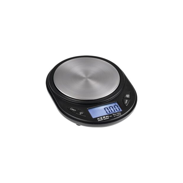 KERN Pocket scale  weighing range 0.15 kg battery op., numeral script 0.01 g weighing platform dm81 mm