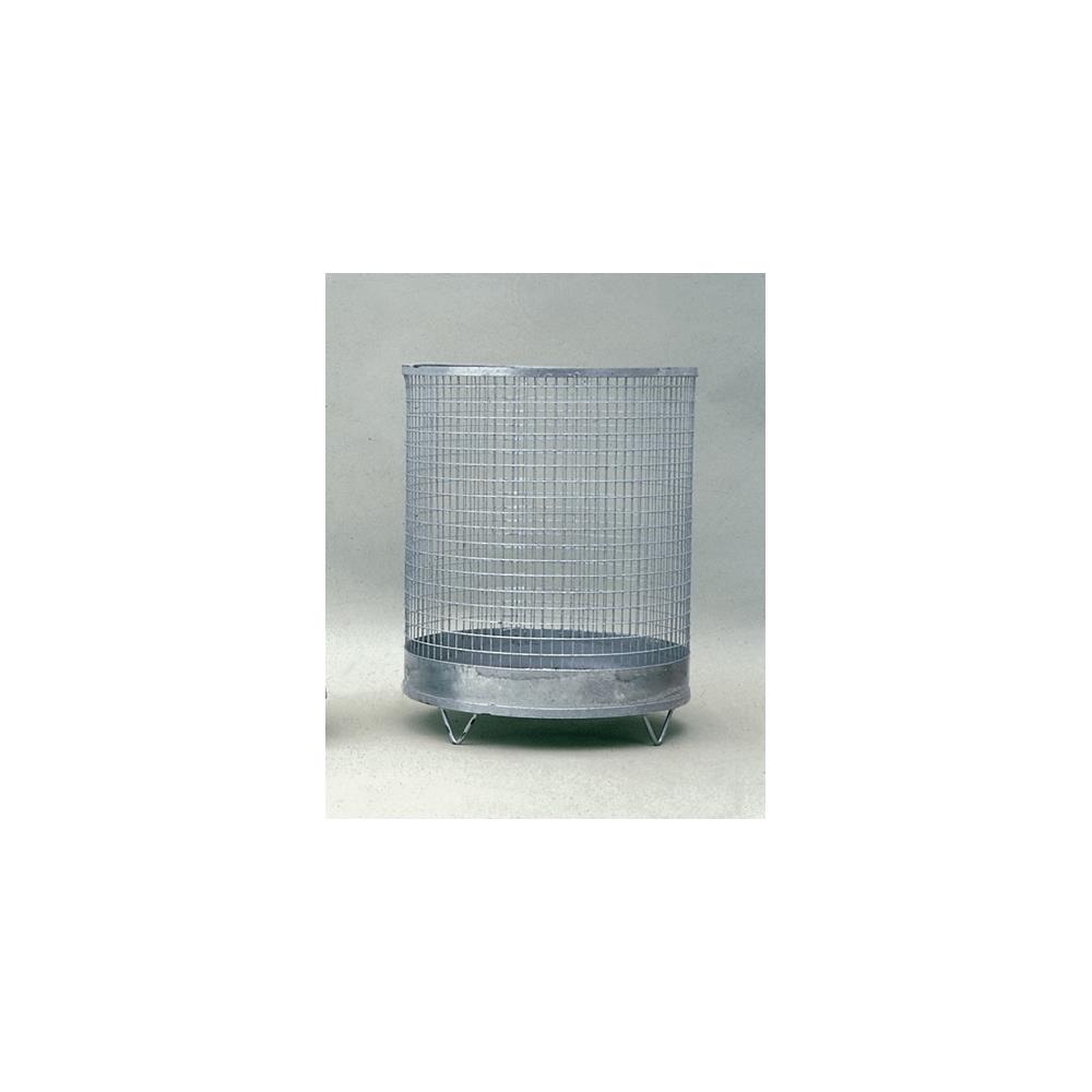 Wastepaper basket H600xdm400 mm 75 l wire mesh, galvanised with 4 feet