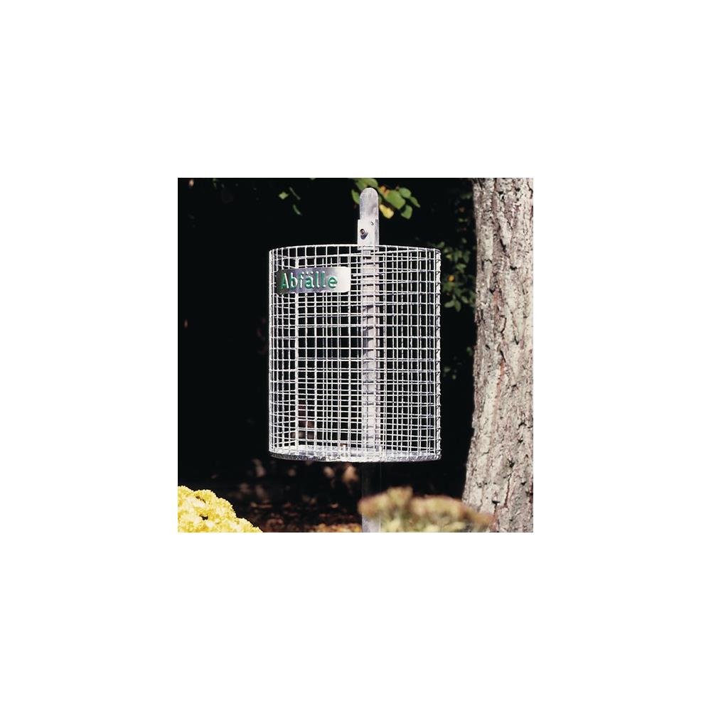 Wastepaper basket H400xW430xD210mm 27 l wire mesh, galvanised with perforated base