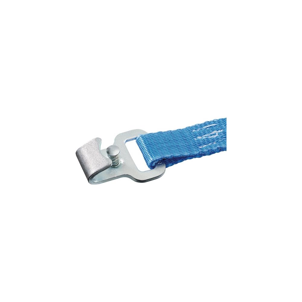 PROMAT Lashing strap DIN 12195-2 length 4 m width 25 mm with ratchet + flat hook with protection LC U 1500 daN - Image 2