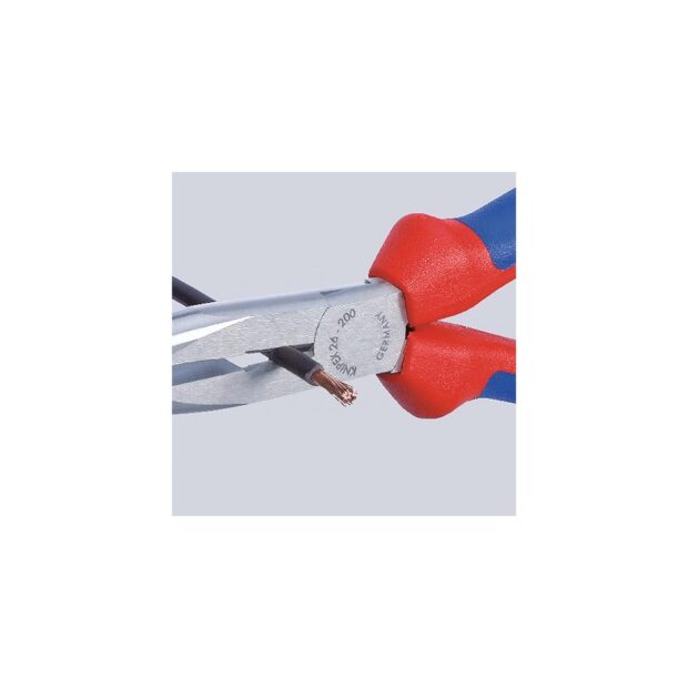 KNIPEX Needle-nose pliers  length 200 mm polished 40 deg angled with fixing eye multi-component handles - Image 3