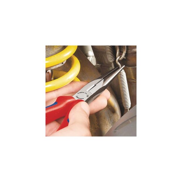 KNIPEX Needle-nose pliers  length 200 mm polished 40 deg angled with fixing eye multi-component handles - Image 7