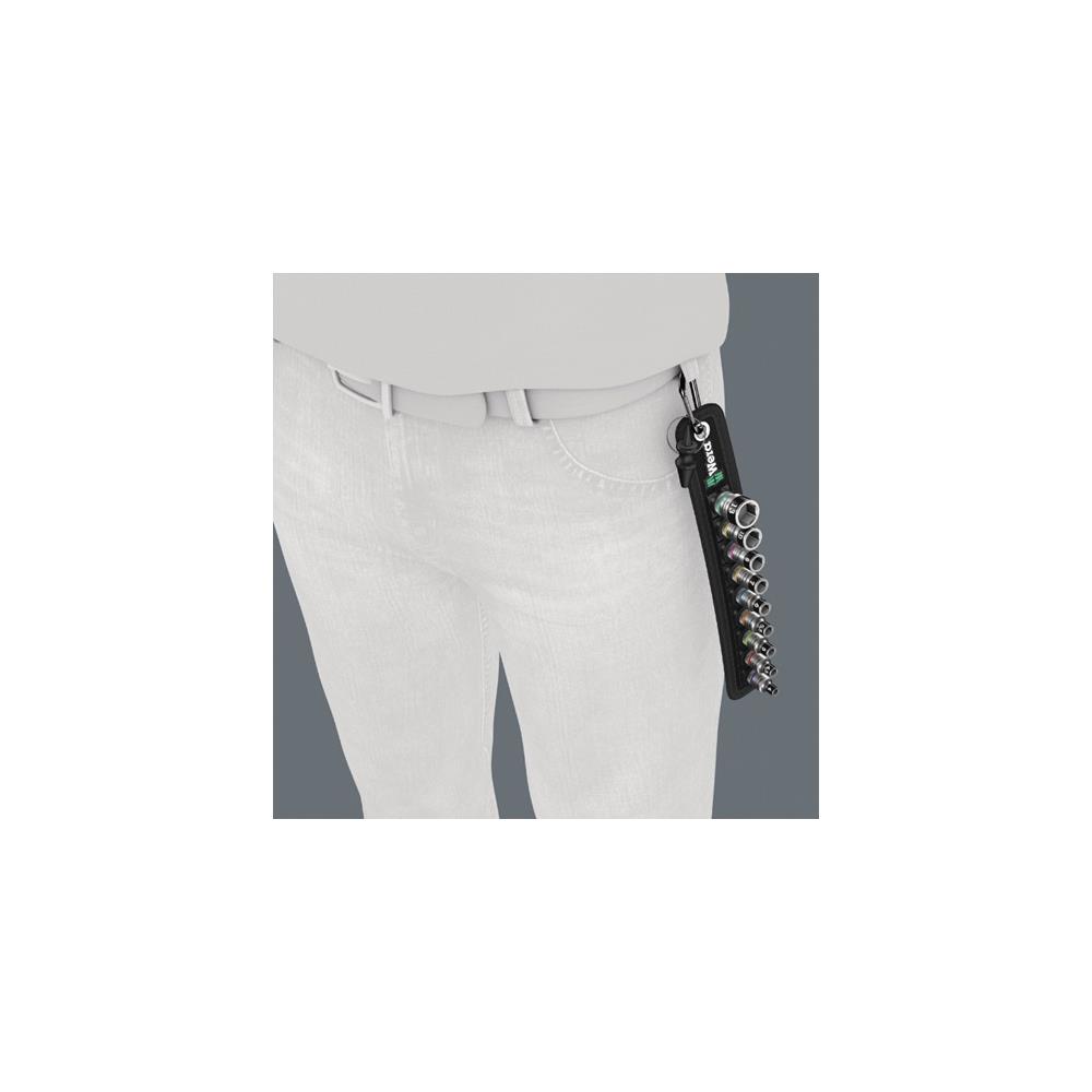 WERA Socket spanner set Belt 4 9-part 1/4 inch 5-13 mm for external hexagon - Image 3